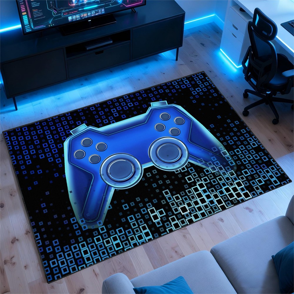 Gamer Rug for Room,3x5 ft Non-Slip Cool Gaming Carpet for Bedroom Livingroom ...