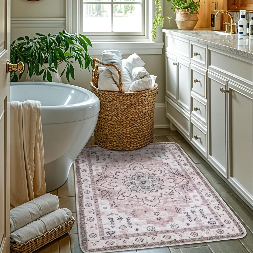 LBRO2M Rug for Entryway Indoor 2X3 Washable Rug Boho Design Door Carpet Throw...