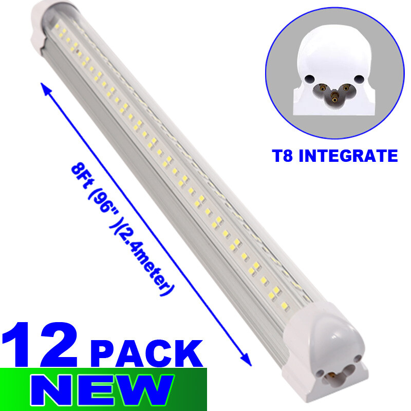 8ft LED Shop Light 144W Compact 8 Foot Strip Light for Garage Warehouse 12/PACK