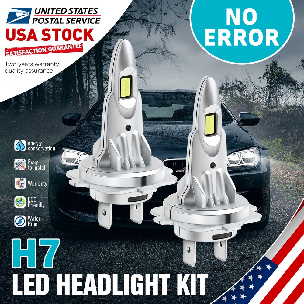 H7 Beam LED Car Bulbs Headlight Lamp Kit 6000K White 20000LM Super Bright 25W