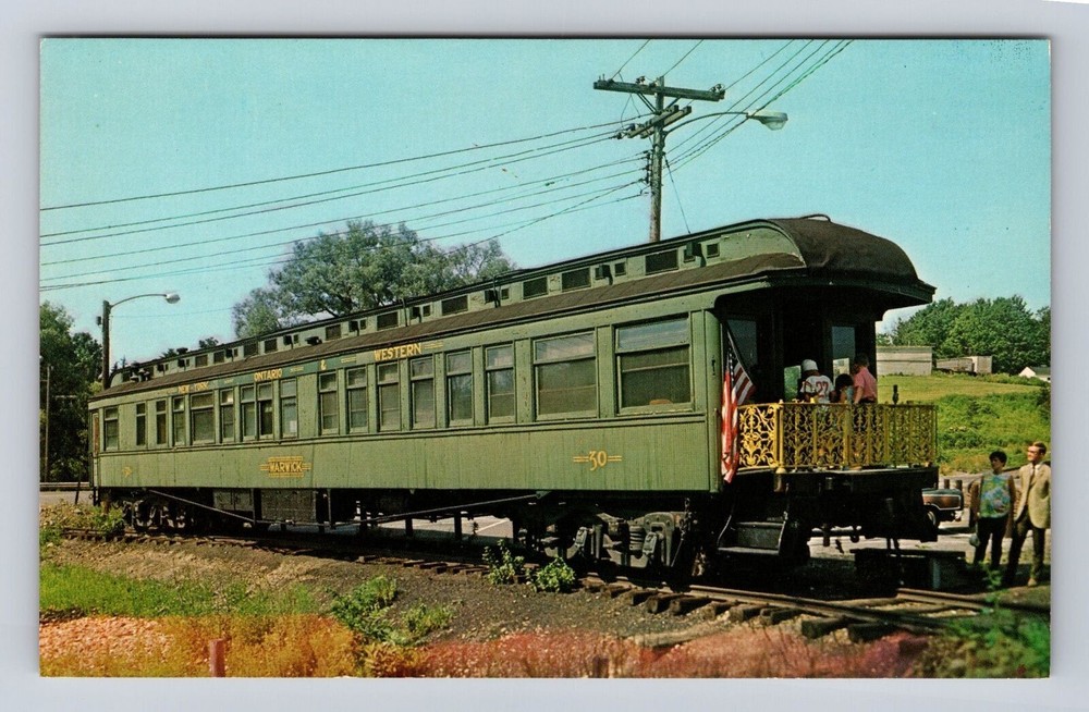 Arcade NY-New York, Arcade & Attica RR, Warwick Private RR Car Vintage Postcard