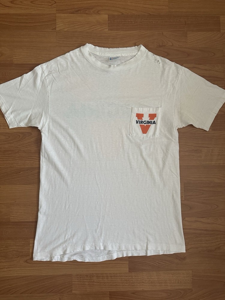 Vintage 90s Virginia Pocket T-shirt Single Stitch Size L