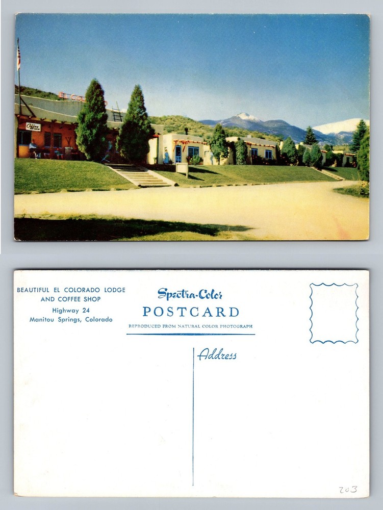 Manitou Springs, CO-Colorado, El Colorado Lodge View PC Vintage Postcard