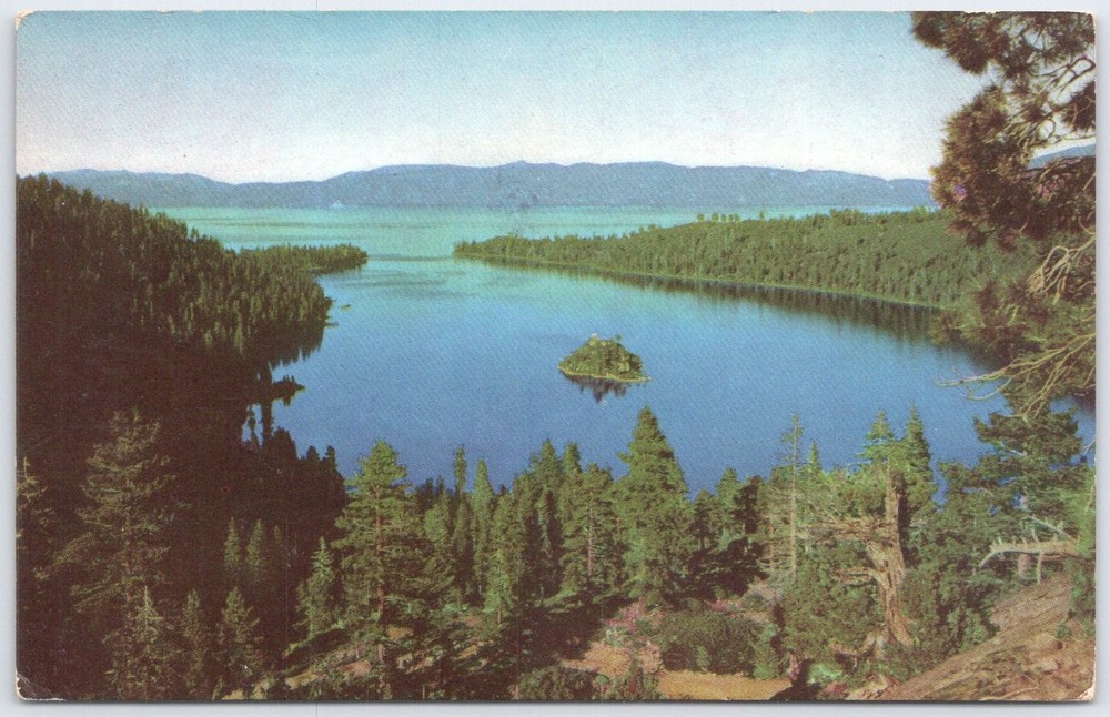 Vintage Lake Tahoe Postcard by Union Oil Company Scenic View