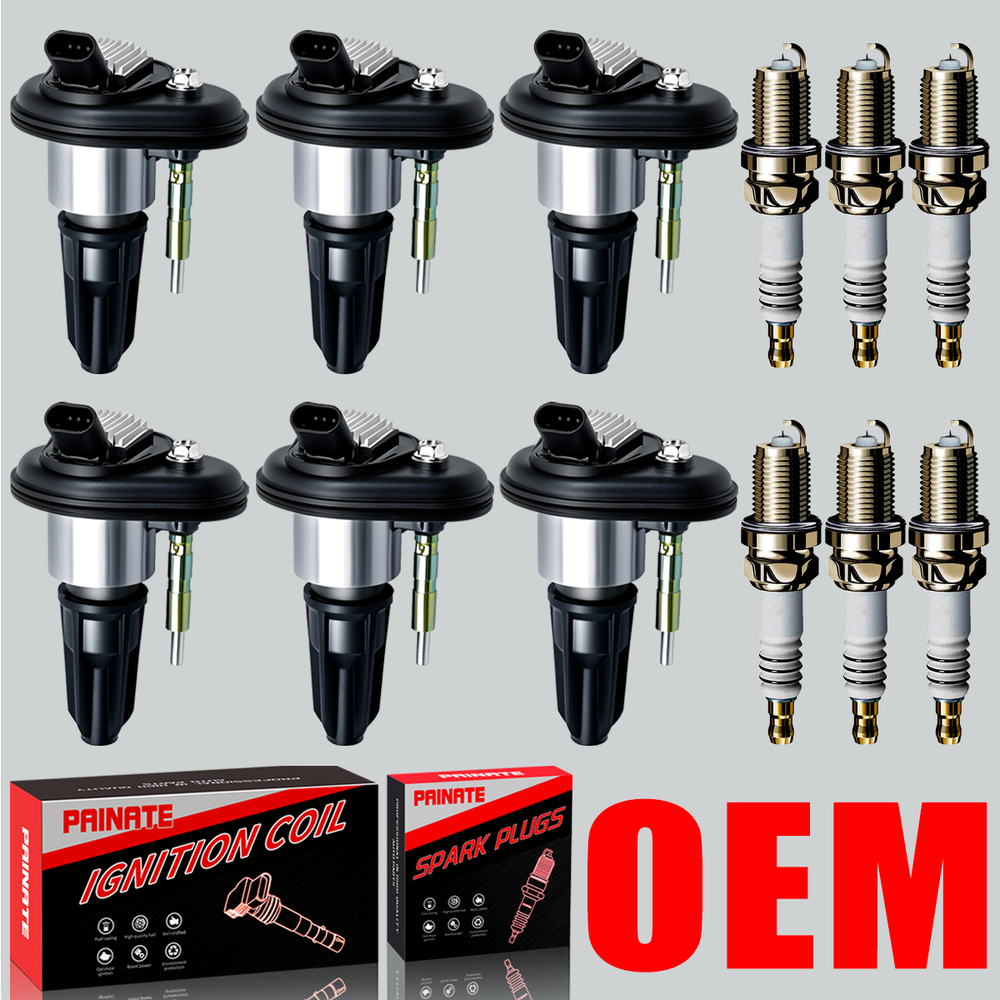 6X OEM Ignition Coil & Iridium Spark Plugs for GMC Envoy Chevy Buick 4.2L UF303