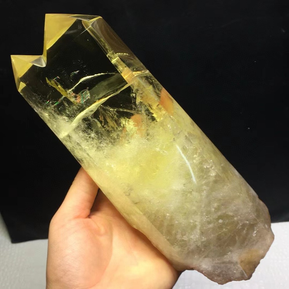 1498g Natural Citrine Quartz Obelisk Crystal Point Wand for Energy Healing, Reiki, and Spiritual Decoration