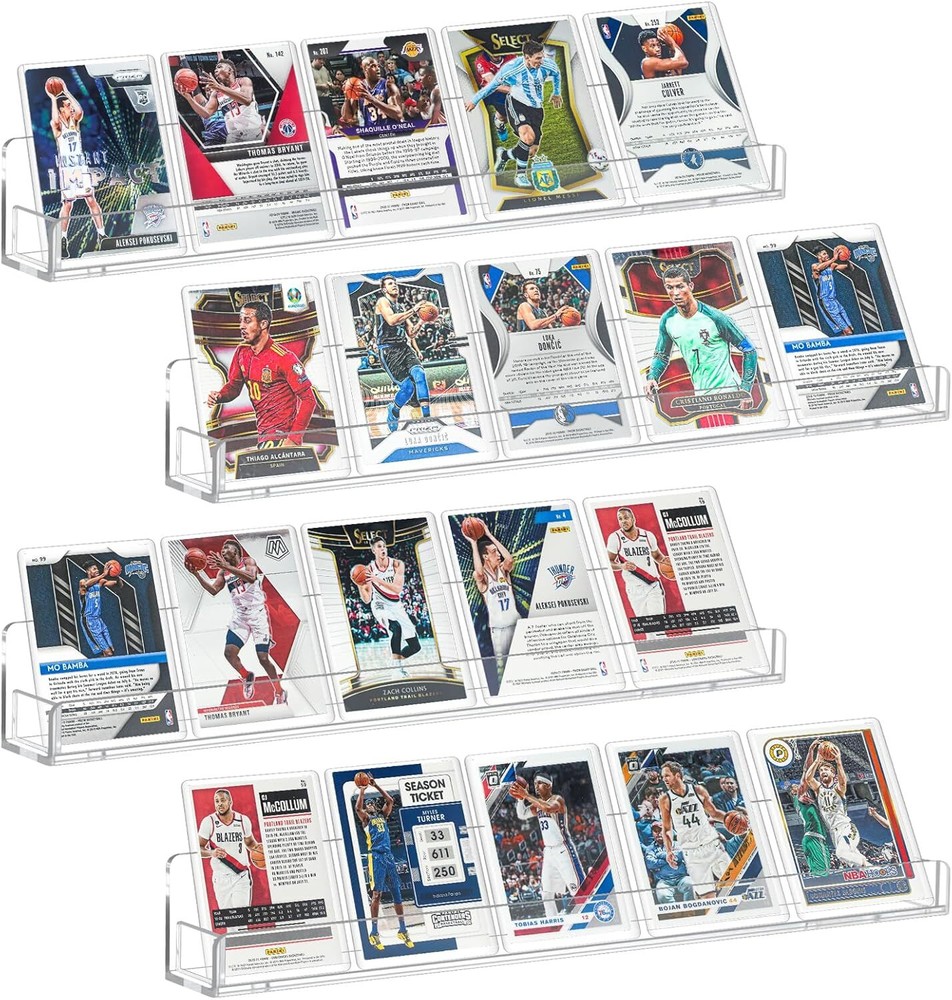 Sports Card Display Shelf for Wall, Wall-Mount PSA Graded Holder, Clear