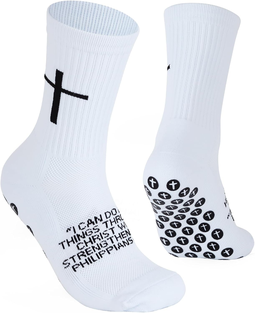 Non-Slip Cross Grip Soccer Socks with Breathable Thick Design