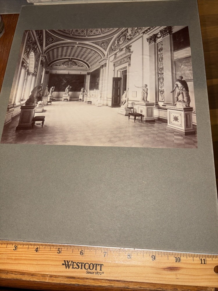 Vintage Uffizi Palace Mounted Italian Architecture Photo Sala del Niobe Vasari