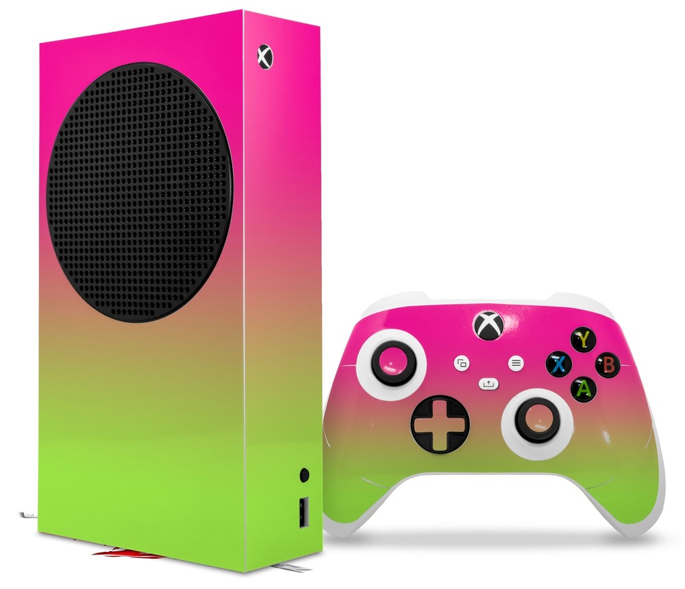 Skins XBOX Series S Console Controller Smooth Fades Neon Green Hot Pink