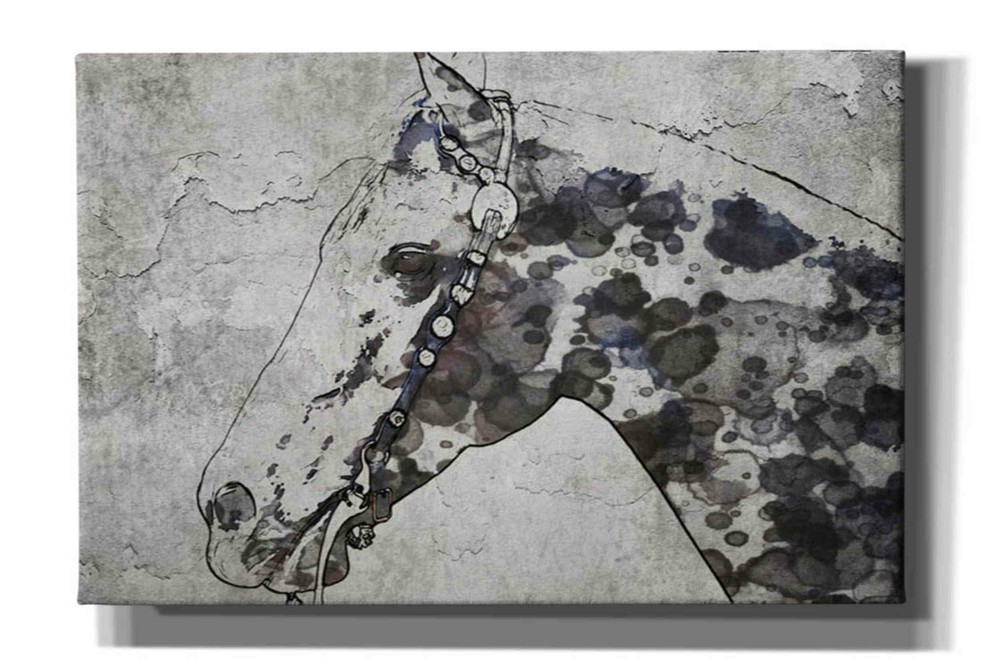 Epic Graffiti 'Black Ghost Horse 2' by Irena Orlov, Giclee Canvas Wall Art