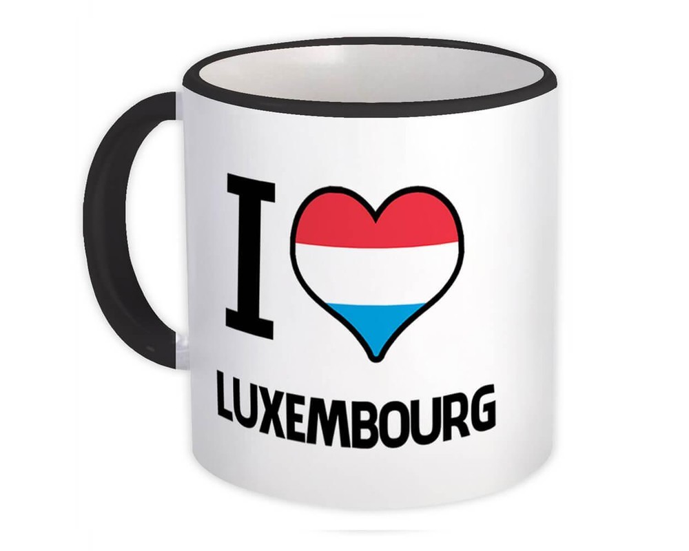 Gift Mug : I Love Luxembourg Flag Heart Country Crest Luxembourger Expat