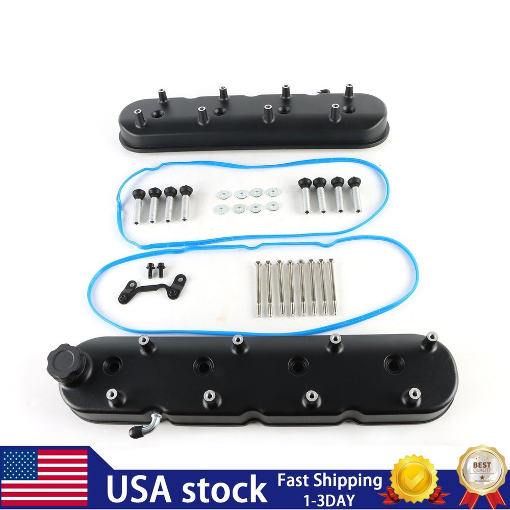 GM LS Black Cast Aluminum Tall Valve Covers For Camaro/Firebird LS1 LS2 HMHH005B