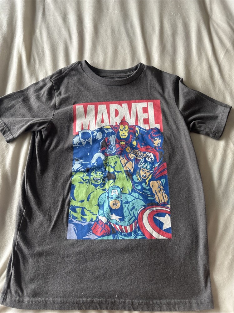 Marvel Avengers Captain America Hulk Thor Black Panther Widow Kid’s T-Shirt M