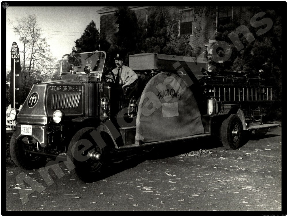 Mack Truck New Metal Sign: Cedar Grove Fire Department - Ladder Fire Truck Pic