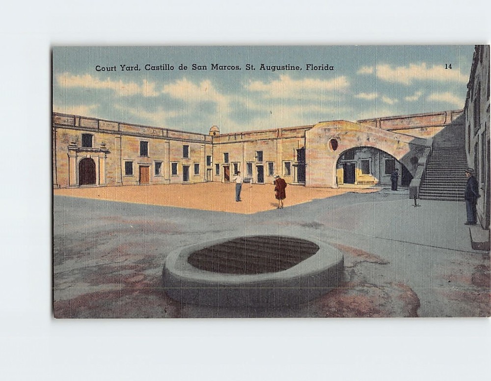 Postcard Courtyard Castillo de San Marcos St. Augustine Florida USA