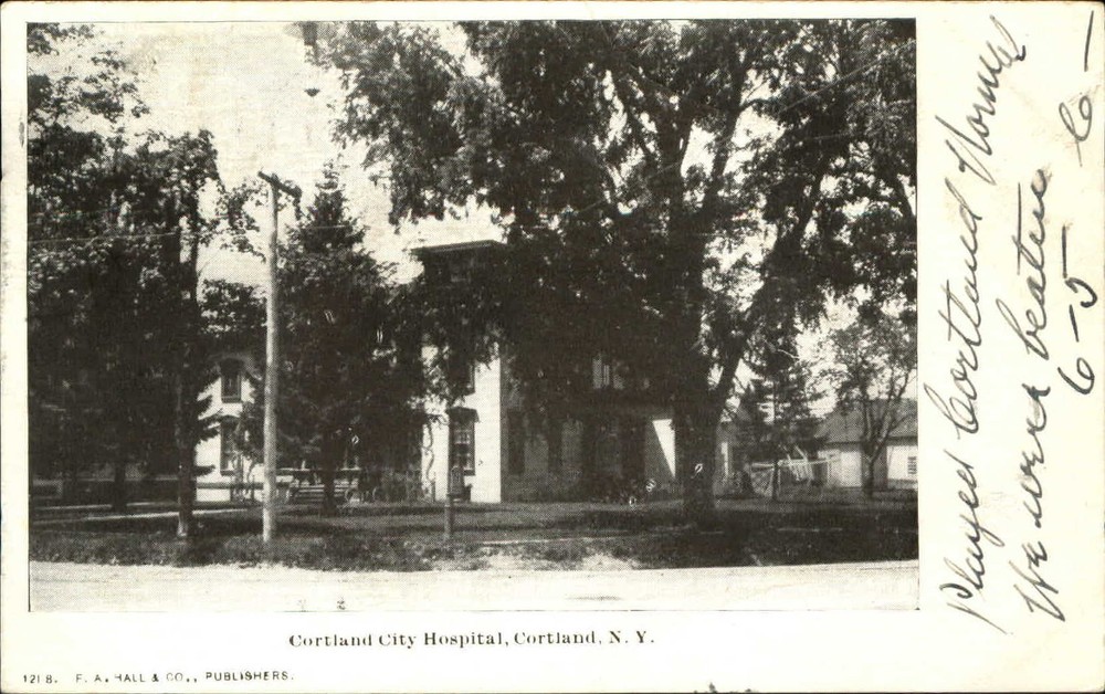 Cortland City Hospital Cortland New York NY UDB mailed 1905