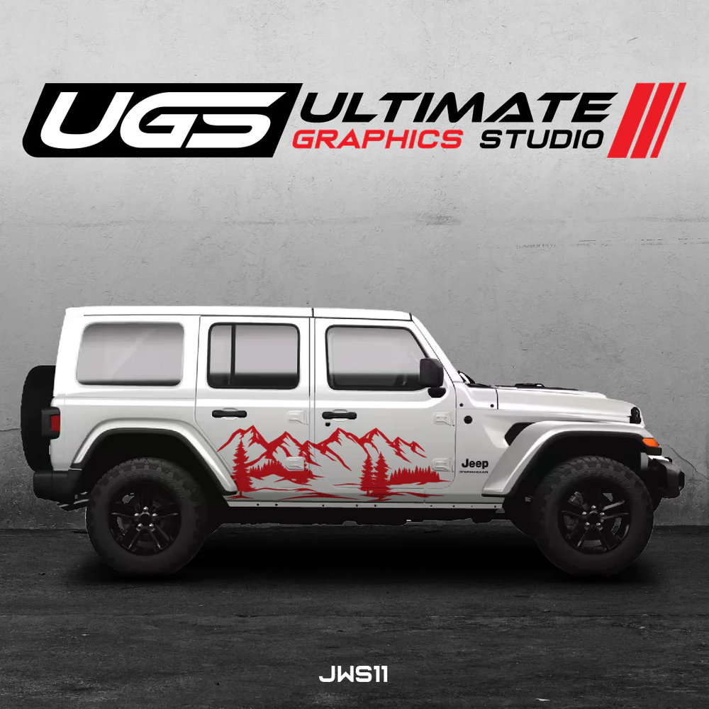 Jeep Wrangler Side Mountain Decal Graphic Kit  