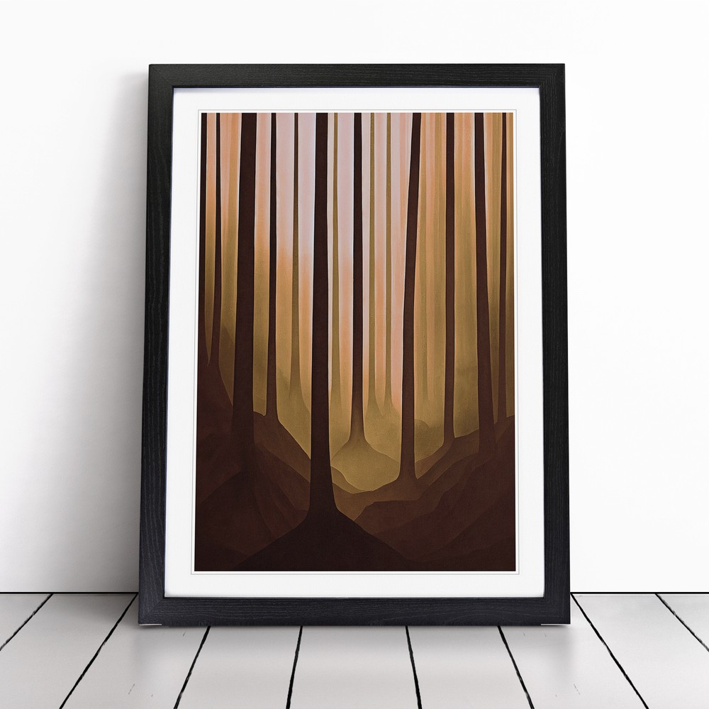Abstract Autumnal Forest No.1 Wall Art Print Framed Canvas Picture Poster Decor-image