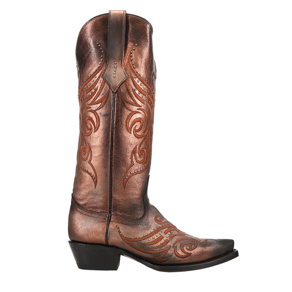 Ferrini Womens Masquerade Metallic Studded Snip Toe Cowboy Boots Brown Size 8