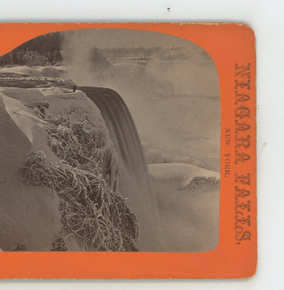 Prospect Point Winter Niagara Falls Geo. Barker Stereoview