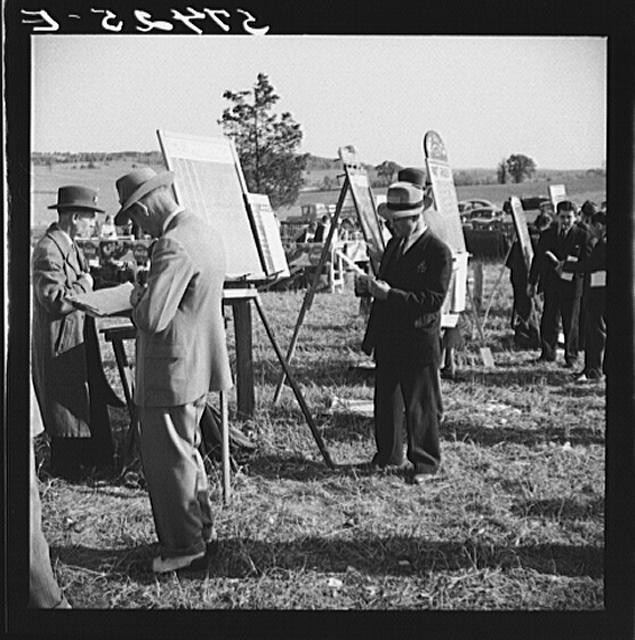 Photo:Warrenton Virginia 1930s Bookies Taking Bets at Horse Races FSA