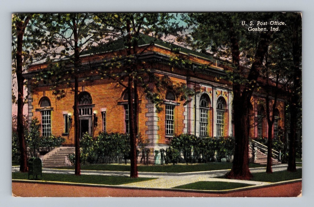 Goshen IN-Indiana United States Post Office Vintage Postcard