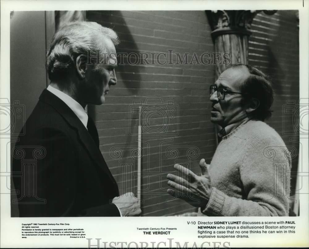 1982 Press Photo Director Sidney Lumet, Paul Newman on 