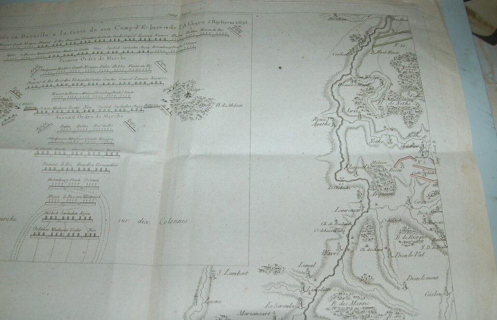 1693. NINE YEARS WAR. BATTLE PLAN. WILLIAM 3RD LOUIS 14TH . BELGIUM LANDEN