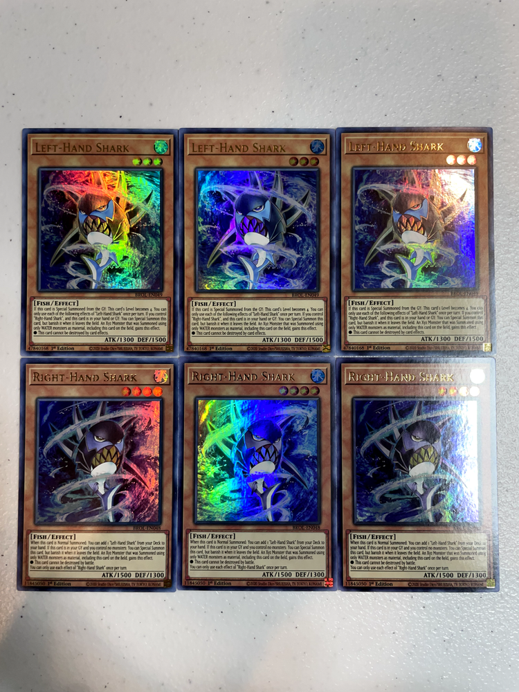 YuGiOh Left Hand Shark Right Hand Shark BROL Ultra Rare 6-Card Set S044