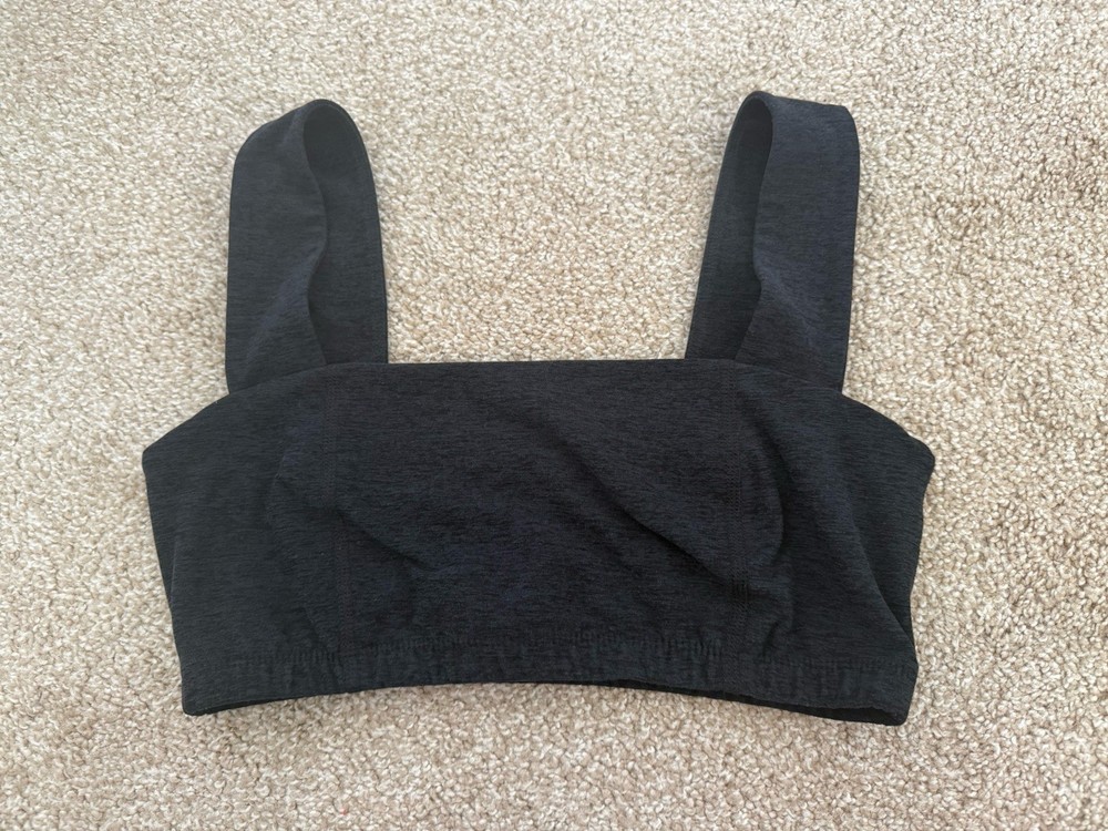 Women’s Beyond Yoga Space Dyed Square Neck Sports Bra Size Medium Black So Soft!