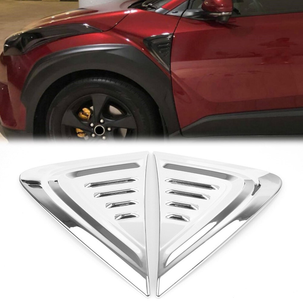 2 x Side Fender Air Vent Cover Trims Chrome Fit Toyota C-HR 2016 2017 2018 Auto