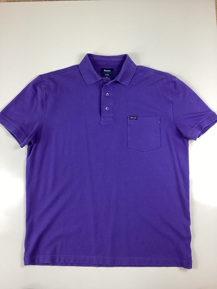 Faconnable Madison Men's Polo Shirt Short Sleeve Cotton Size Medium Purple