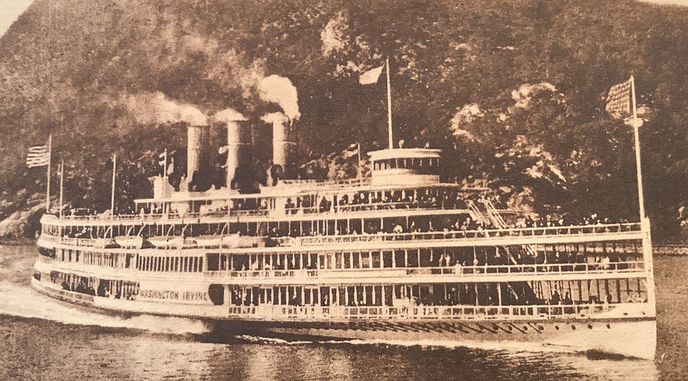 Vintage Steamer Washington Irving Cruise Postcard by Anthonys Nose Hudson NY DayLine