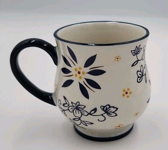 Temptations By Tara Classic 16 Oz Coffee Mug Cup Blue Floral KFI-XNG-977414