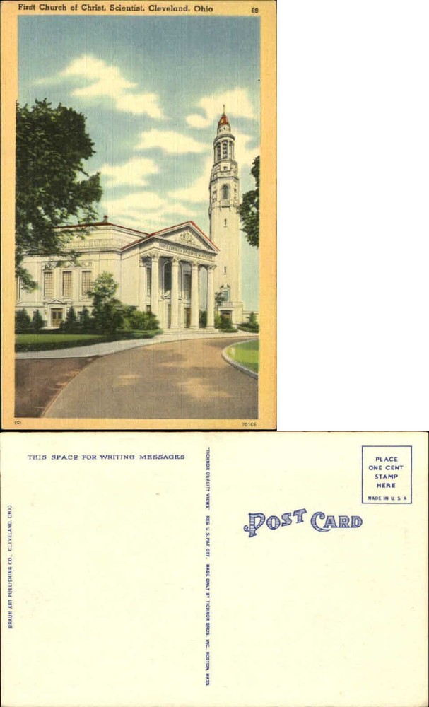 First Church of Christ Scientist Cleveland Ohio OH unused vintage postcard