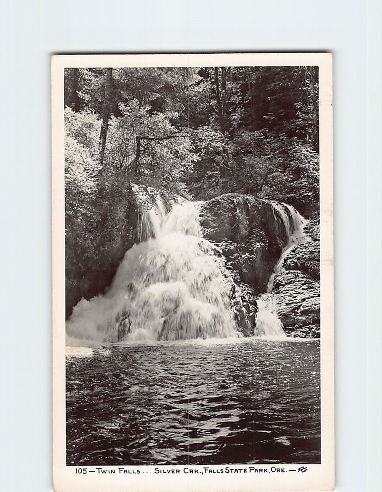 Postcard Twin Falls Silver Creek Falls State Park Oregon USA