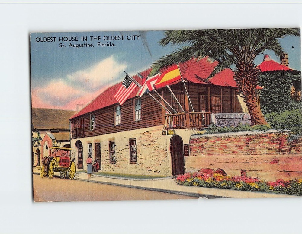 Postcard Oldest House in the Oldest City St. Augustine Florida USA