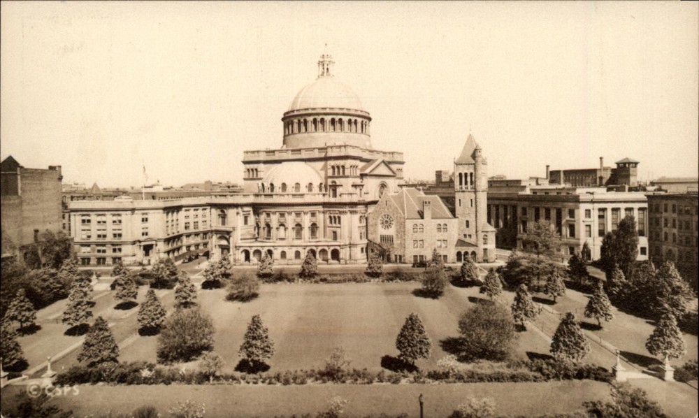 RPPC First Church of Christ Scientist Boston Massachusetts vintage postcard g396