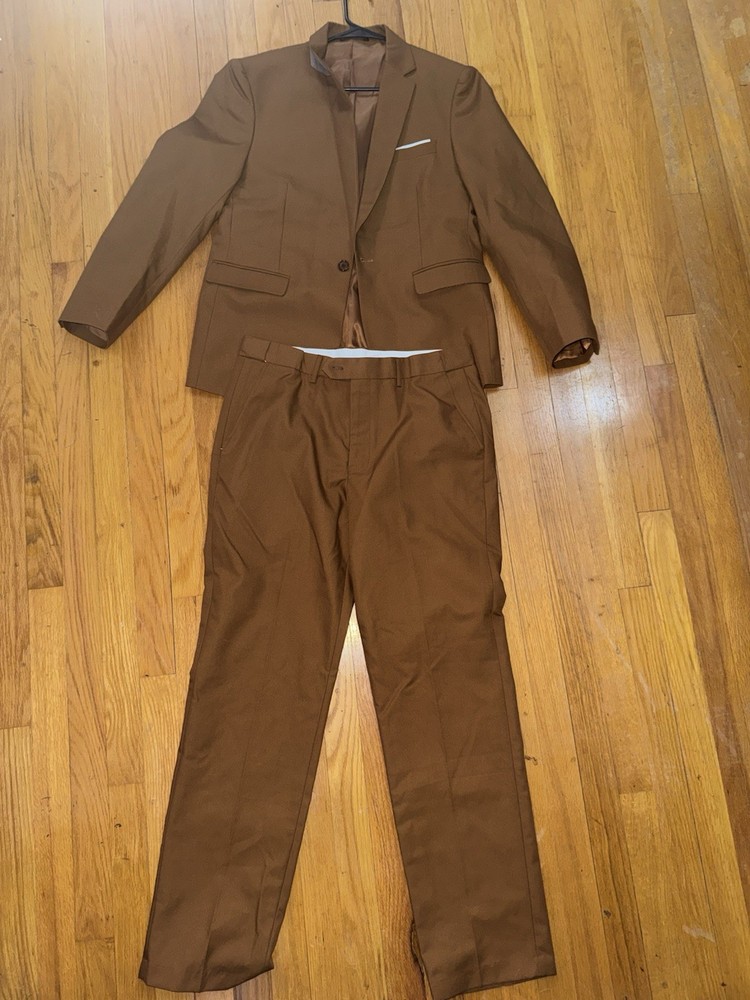 Men’s Medium Brown Suit Jacket Pants Read Description