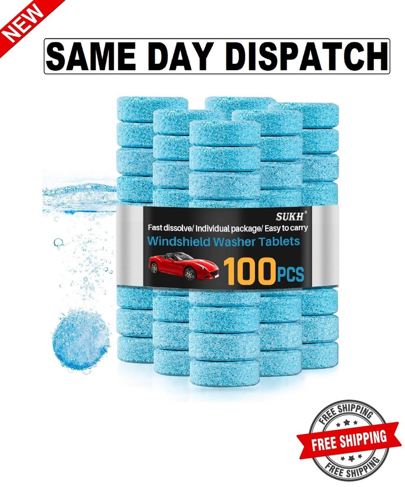 Car Windshield Washer Tablets for Glass Cleaning - 100 Pcs