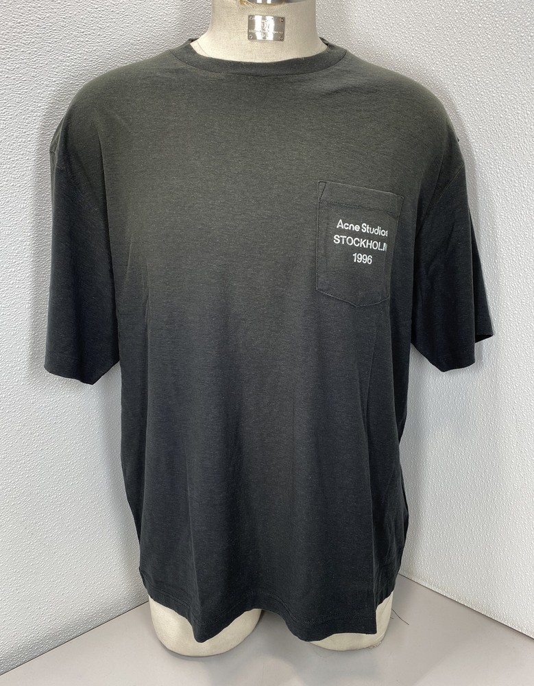 Acne Studios Unisex Shirt Faded Black Size XXL/XL Distressed Vintage Finish