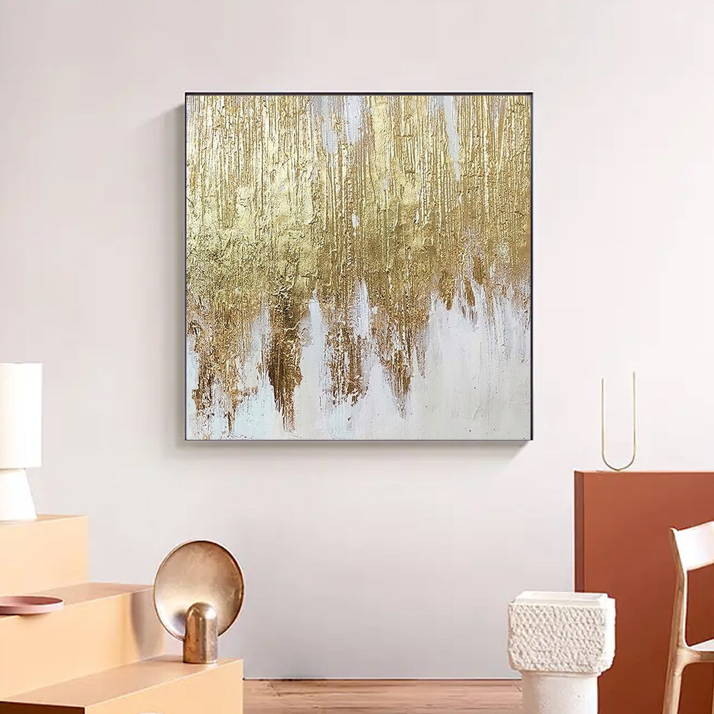 Gold Foil Abstract Wall Posters For Home Decoration Hand Painted Oil Painting
