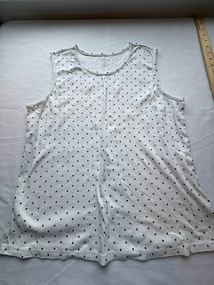 Women's Preppy 100% Cotton Polka Dot Tank Top by White Stag - Size XXL