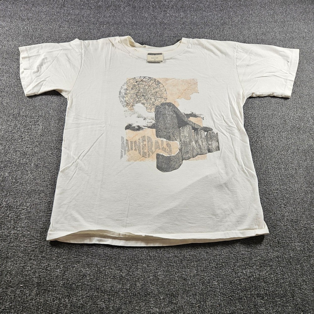 Minerals Shirt Mens XL White Minerals Graphic Tee Nature Geology Cotton T-Shirt