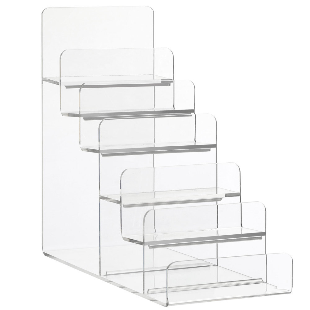 Display Shelf Greeting Card Trapezoid Stand Transparent Rack