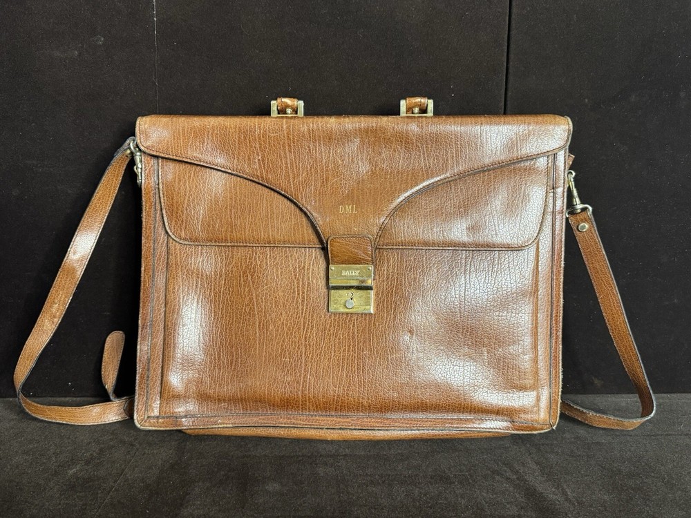 Vintage BALLY Italy Leather Men’s Briefcase Bag