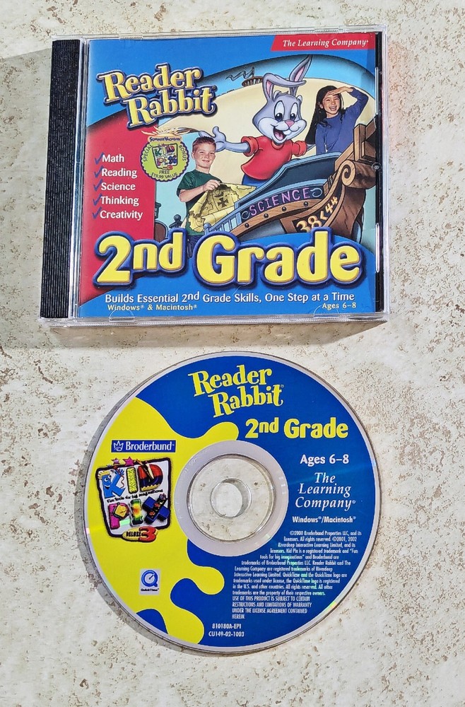 2002 READER RABBIT 2nd Grade CD Rom Disc Only Learning Educational Reading WN&MC