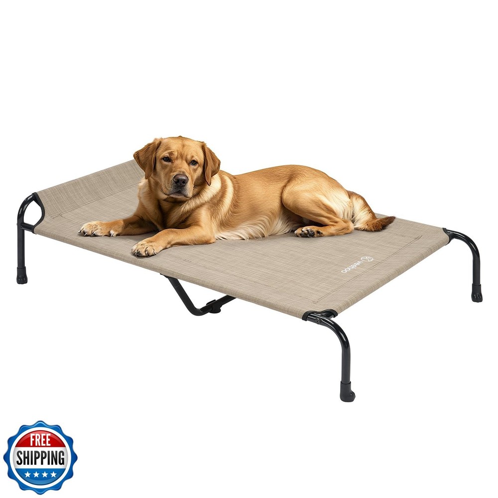 Veehoo Elevated Dog Bed Outdoor Raised Cot with One-Sided Design