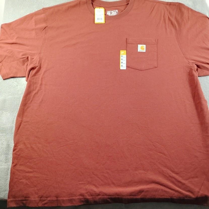 Carhartt Shirt Mens 3XL Red K87 Loose Fit Heavyweight Pocket Workwear Tee